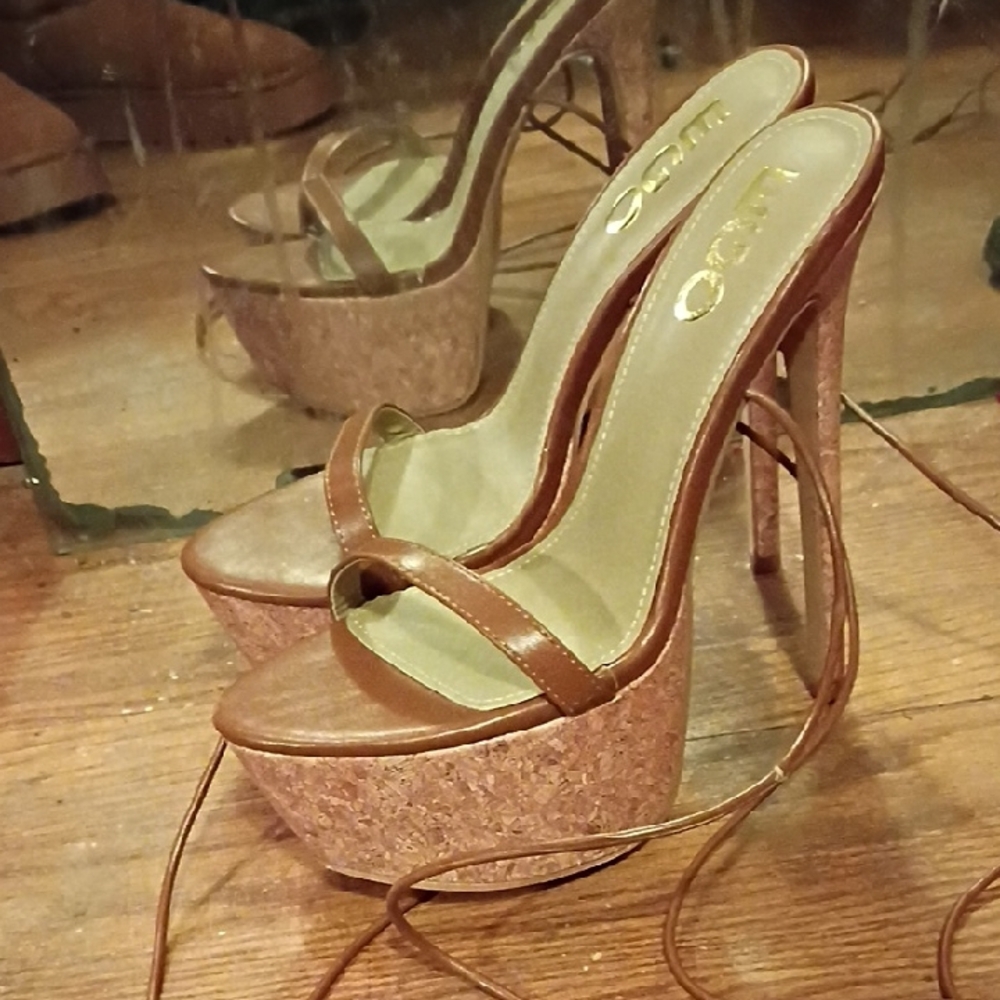 EGO Brown Platform Stilettos